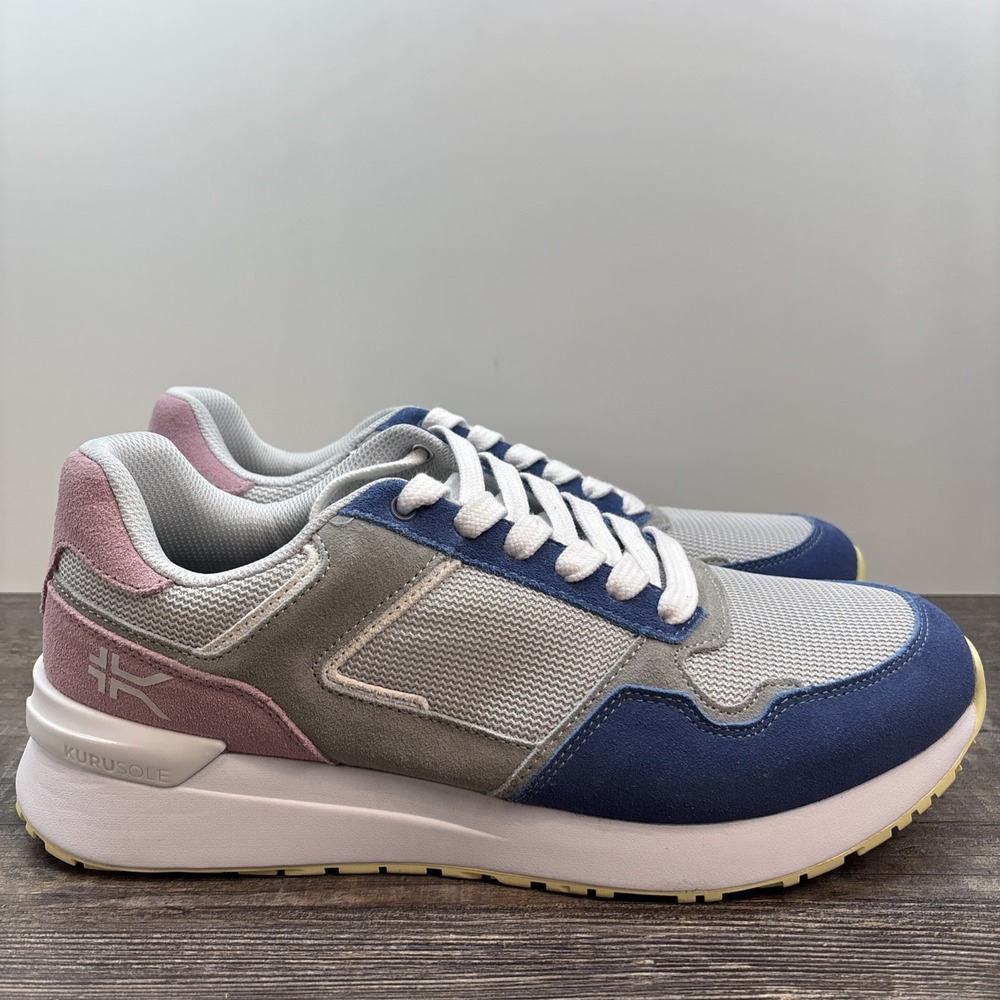 KURU Apogee Retro-Style Sneaker Dove Gray/Multi Men's 12 Women's 13.5 NEW Defect